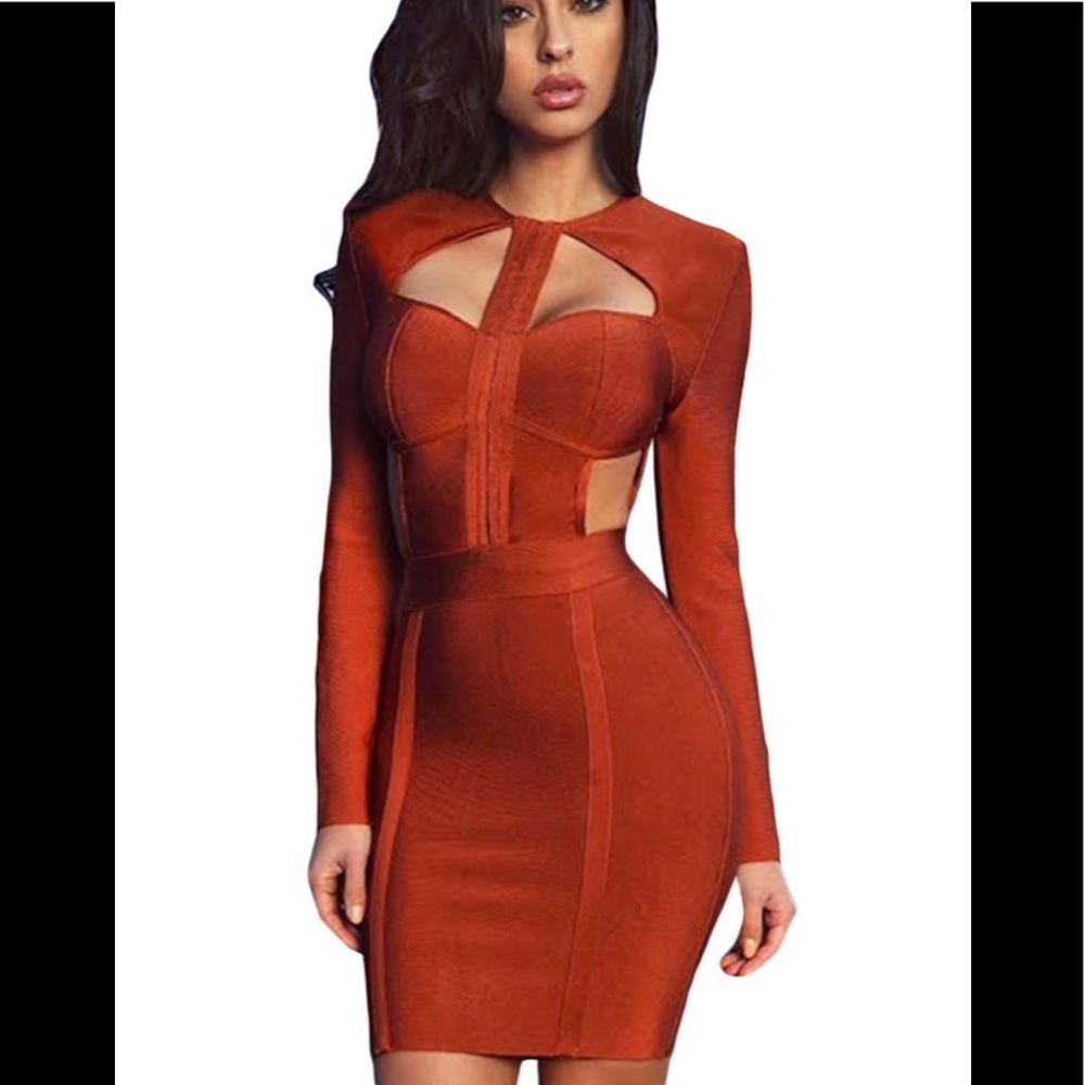 Bodycon orange dress